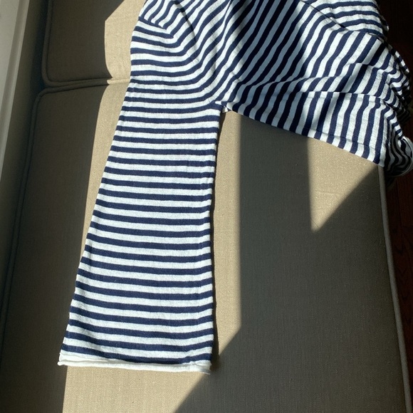 J Crew Navy Striped Boatneck Tie-Front Sweater - Picture 6 of 8